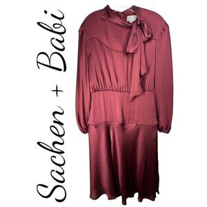 NWT SACHIN & BABI Olivia Long Sleeve Red  Knew Length Dress, Size 8